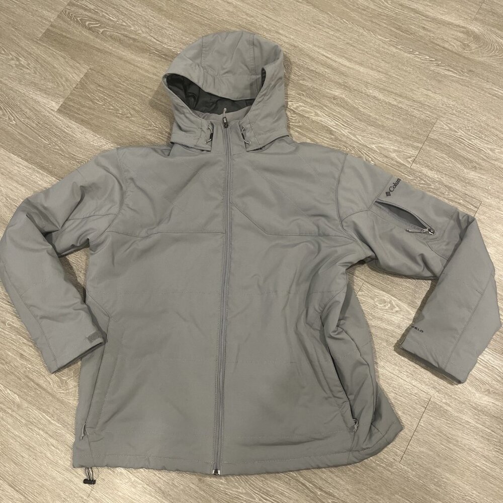 Columbia Men's Gate Racer Insulated Softshell Jacket Coat Gray Fleece Lined XXL